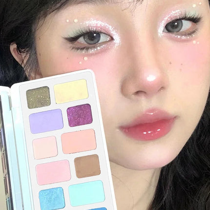 DIKALU 16 Color Eyeshadow Palette Professional Women Makeup Long-Lasting Pearly Shiny Pink Blue Green Eye Shadow Palette Glitter