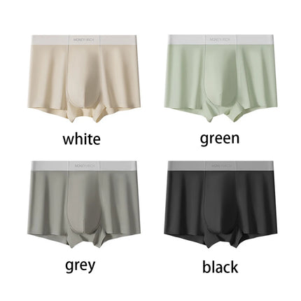 Men's 4-Pack Moisture-Wicking Quick-Drying Seamless Antibacterial Boxer Briefs High Elasticity Non-Slip Sports Underwear