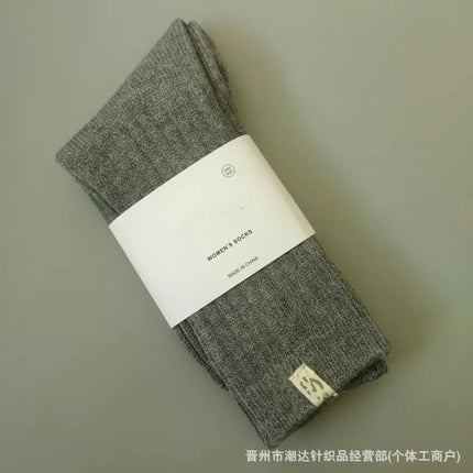 UG Cashmere Autumn Winter Thick High Tube Socks Breathable Moisture Wicking Warm Cotton Couple Socks Double Needle Casual Socks