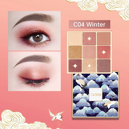 Catkin Glitter Shimmer Matte 9 PANS Eyeshadow Palette C16