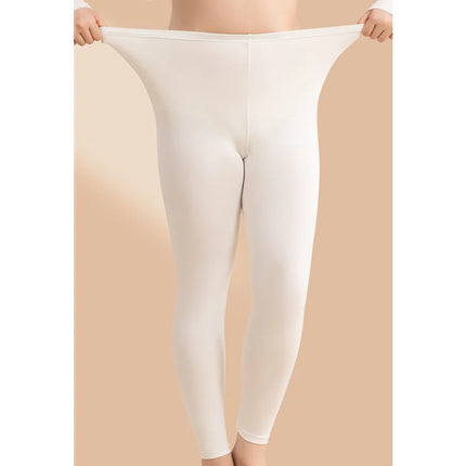 Women's Autumn Winter Thin Warm Set Long-Sleeved T-Shirt + Long Pants Plus Size Semi-Turtleneck Fitted Warm Underwear Sets