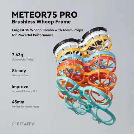 Meteor75 pro 1S FPV Racing Drone Mini Whoop 80.8mm HD VTX BETAFPV 1102 Brushless Indoor Outdoor