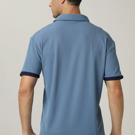 Men's Casual V-neck T-shirt Short Sleeved Summer Men's Comfortable Breathable Regular Fit Case Golf Polo Shirt Polo Collar