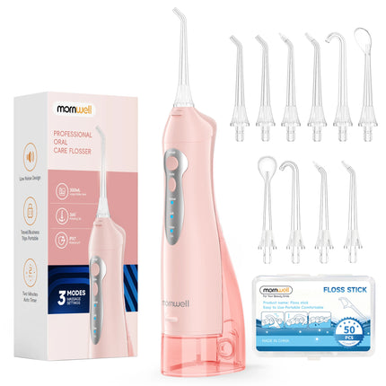 Mornwell Water Flosser Teeth Picks 6 Jets 3 Modes Portable Cordless D52 Water Floss For Teeth Cleaner IPX7 Waterproof Oral Picks