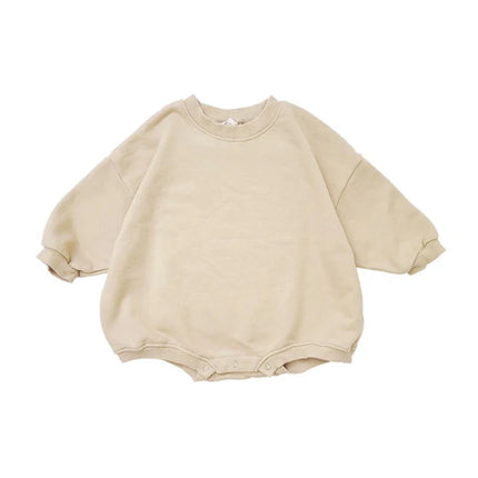 INS 0-18M Newborn Infant Baby Girl Boy Sweatshirt Romper Toddler Long Sleeve Basic Cotton Oversize Rompers Baby Clothes Jumpsuit