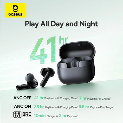 Baseus Bass EP10/BP1 NC -43dB Noise Cancelling ANC True Wireless Earbuds Bluetooth 6.0 In-Ear Wireless Earphones 4-Mics Ear buds