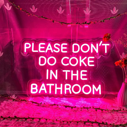 Please Don't Do Coke in The Bathroom Neon Sign Dimmable LED Light Signs for Bedroom,Bar,Party,Living Room Wall Decor USB Powered
