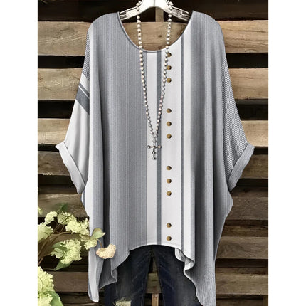 Summer Simple Stripe Pattern Printin Graphic Tees Clothes Fashion Women's Vintage Short Sleeve T-Shirt Street Fashion Women Top