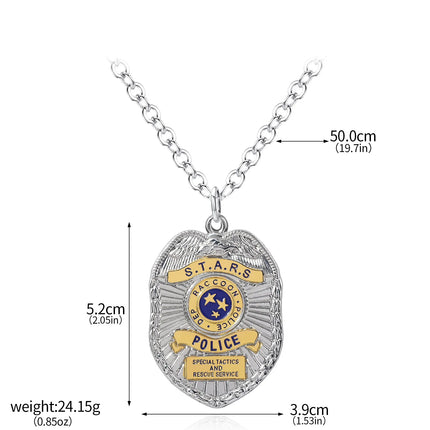 Movie Game Resident Evil Keychain Raccoon Symbolize Police Pendant Badges Cosplay Props Women Men Fans Jewelry Accessories Gifts