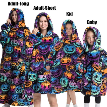 Plush Fleece Family Matching Hoodie Girl Sweatshirt Homewear Men Women Children Thick Pullover Oversize Winter Sherpa Blanket