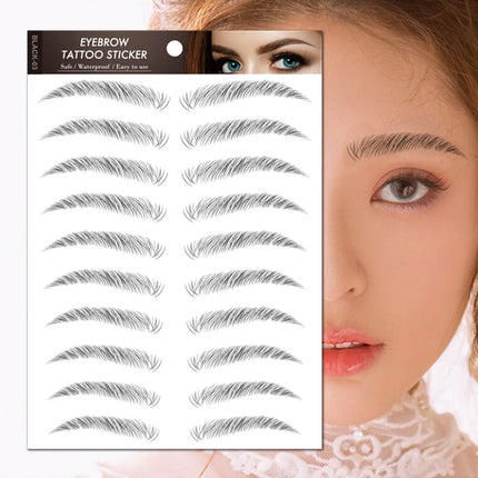 6D Hair-like Eyebrow Sticker Water-based Brow Tattoo Stickers Long Lasting Waterproof Nutural Enhancers False Eyebrows Cosmetics