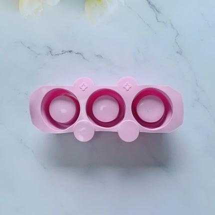 Silicone Mold for Succulent Plant Pots, DIY Craft Candlestick Mini Plant Mould, 3-Cavity Round Pot Silicone Mold for Clay Crafts