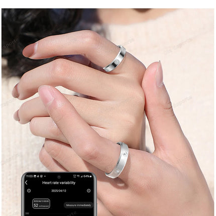 Fashion Smart Ring Men Women, Heart Rate Blood Oxygen, Sleep Monitor, 5ATM Waterproof,Multi-sport Mode Smartring For Android iOS