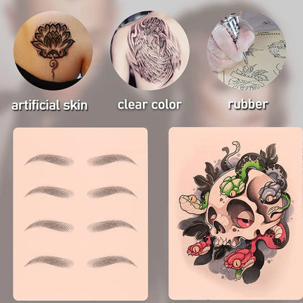 30/10/5/1PCS Silicone Tattoo Practice Skin Double Fake Tattoo Skin  Permanent Makeup Tattoo Beginner Practice Synthetic Leather