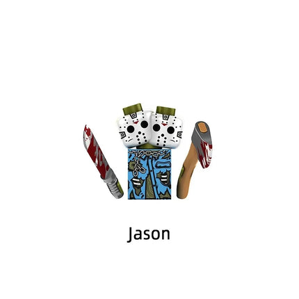 Blind Box Building Blocks TP1011 Halloween Horror Jason Sally Leather Face Jack Character Figures Bricks Game Toys Festival Gift