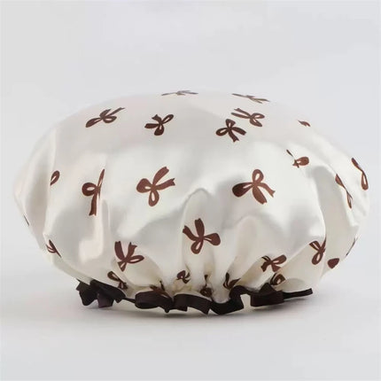 1pc Double Layer Shower Caps, Elastic Shower Caps, Waterproof Bath Caps Reusable Shower Caps Hair Hat For Women Ladies Spa Salon