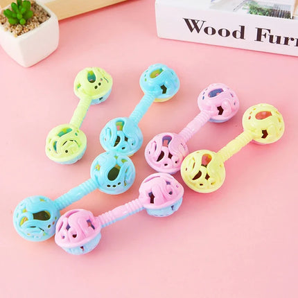 3Pcs Double Headed Hand Rattle Party Toys To Appeal The Adult Small Toy Rattle Toy Shower Hand Holding Bell Gift