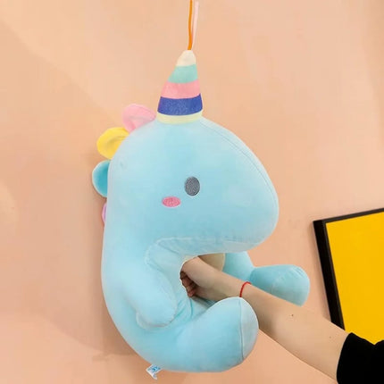SNOWOLF 40cm/30cm Dinosaur Plush Toy Fat Dino Stuffed Animal Dolls, Blue Dinosaur Plush Toy Pillow, Gift for Kids and Girls