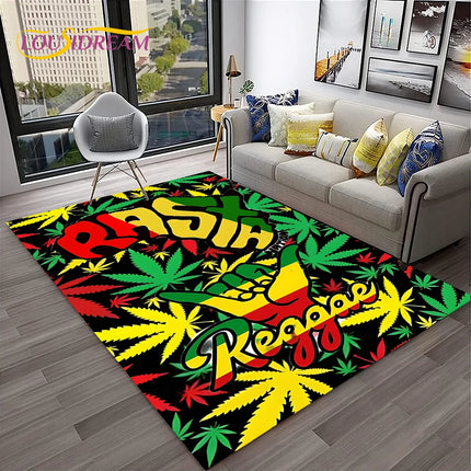 Weed Plants Maple Leaf Carpet Rug for Home Living Room Bedroom Sofa Playroom Doormat Kitchen Decor,Area Rug Non-slip Floor Mat