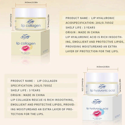 Hyaluronic Acid Collagen Sleep Lip Mask 20g Deep Hydration Lasting Moisturizing Exfoliation Day And Night Can Be Given As A Gift
