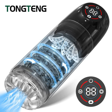 Automatic Male Masturbator Cup 7 Sucking Rotating Licking Modes Pocket Pussy Stroker Blowjob Penis Pump Sex Toys For Men