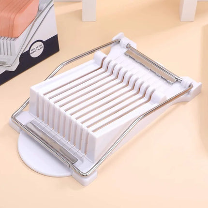 Multipurpose Spam Slicer - Stainless Steel Cutter with 10 Wires for Luncheon Meat Egg Fruit Onions Soft Food & Ham