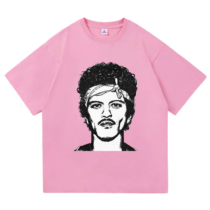 Bruno Mars The Romantic Tee Shirt 2026 New Album Retro Men/women Clothing Harajuku High Quality Tops Cotton TShirts Vintage