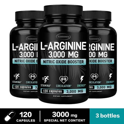 L-Arginine - Strengthen Muscles, Improve Blood Circulation, and Boost Energy, Endurance and Athletic Performance