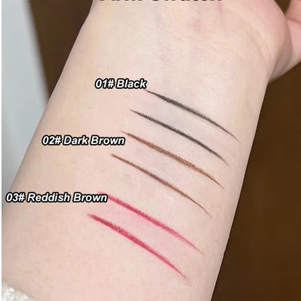 Waterproof Matte Red Eye Liner Paste with Blade Brush Soft Easy Coloring Slim Bold Gel Eyeliner Silkworm Cream Natural Tint