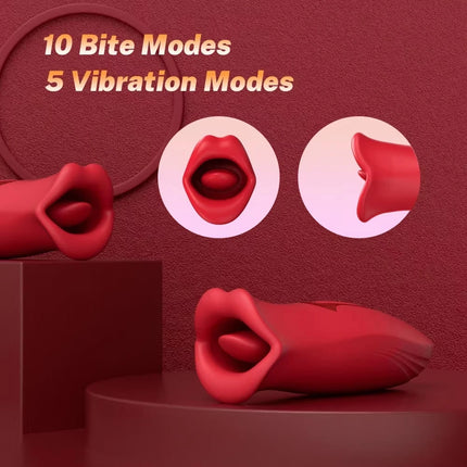 Portable Breast Sucking Massager with Lick Suction Clitoris Bite Vibrator Women Pleasure Sexual Toy for Female Sexual Wellbeing