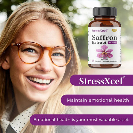 Saffron Supplement 88.5 Mg - Supports Overall Well-being, Promotes Eye Health, and Balances Mood. Non-GMO and Gluten-free