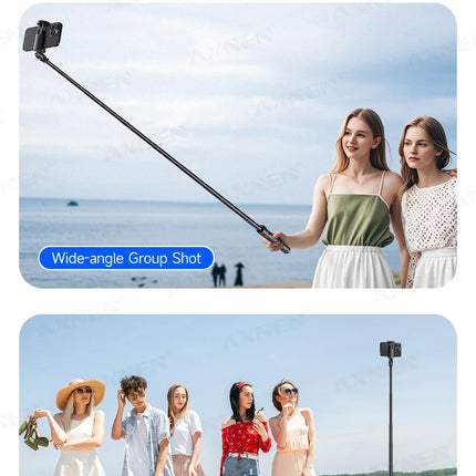 Auto Pop-Up Tripod Portable 70-Inch All-in-one Selfie Stick, Foldable Phone Holder with Bluetooth Remote for iPhone Android