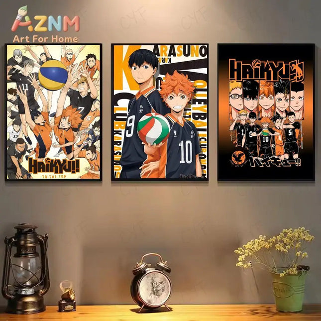 H-Haikyuu Anime Volleyball Poster Modern Waterproof HD Wall Art Decor For Home Living Room