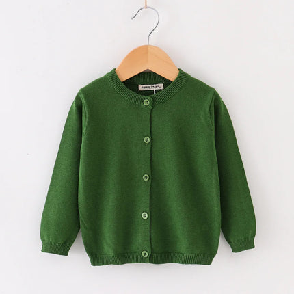 1 to 9 Years Children's Sweater Spring Autumn Girl Long Sleeve Yellow White Sweater Knit Jacket Korean Style Kid's Cardigan Top