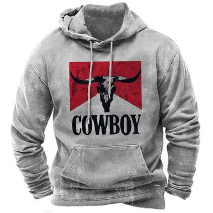 New Hoodies Sweatshirt Men's Hoodie 3D Cowboy Printed Pullover Oversized Men’s Tops Male Yellowstone Loose Vintage Clothes Hot