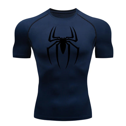 Men's Spider Print Sports Top - Quick-Dry Breathable / Men's Spider Print Sports Top - Quick-Dry Breathable