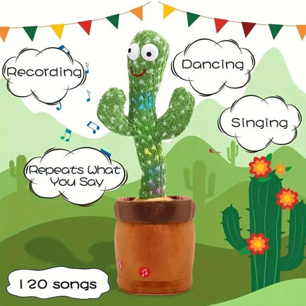New Dancing Talking Cactus Toys For Baby Boys And Girls, Singing Mimicking Recording Repeating What You Say Sunny Cactus Up Plus