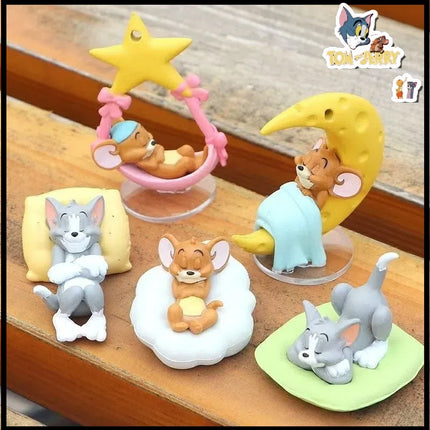 Cartoon Tom and Jerry Sleep Car Ornaments Car Decoration Car Interior Accessories Automotive Interior blind box Decorations
