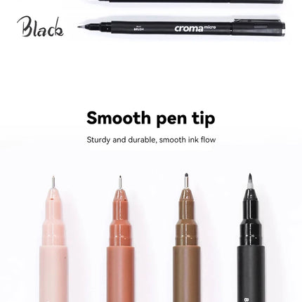 Micron Liner Fineliner Pen 0.05 0.03 0.1 0.5 Brush Tip Black Brown Fineliner Sketching Manga Drawing Pen Color Sketch Stationery