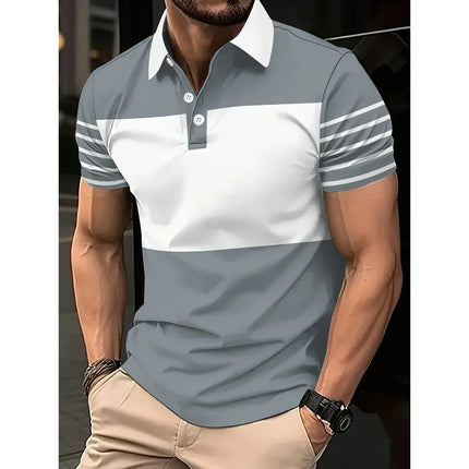 2026 Comfortable Summer Men's Short Sleeved Polo Shirt 100% Polyester Fiber Quick Drying Design Summer Casual Daily Wear Top