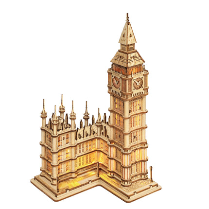 Robotime 3D Wooden Puzzle Game Big Ben Tower Bridge Pagoda Building Model Toys For Children Kids Birthday Gift
