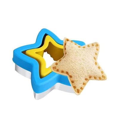Sandwich Cutter And Sealer Set For Kids Children Food Cookies Bread Toast Maker Mold Fruit Vegetable Cutters Shapes Baking Tools