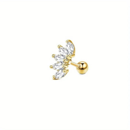 Drperfect 1pc Stainless Steel 16G Cartilage Earrings Stud Hypoallergenic Stainless Steel Stud Earrings Butterfly Heart Piercing