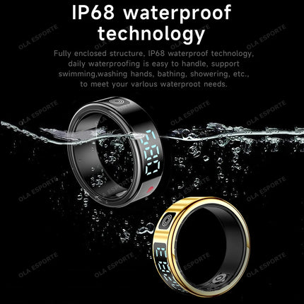 2026 Smart Ring with Display Screen and Touch, Wireless Charging, Health Manager, 5 ATM Waterproof For Men Women Rings R12 R11