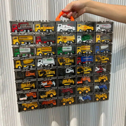 Alloy Engineering Vehicle Toys for Kids 1:64 Diecast Excavator Mixer Dump Truck Model Car with Display Box Boys Collectible Gift