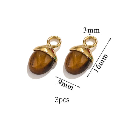 2-5pcs Stainless Steel Water Drop Butterfly Cross Natural Stone Pendant DIY Fashion Jewelry Accessories Manufacturing Supplies