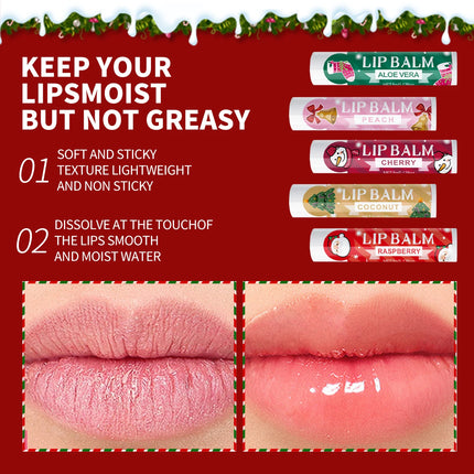 20PCS lipstick Set -5 Taste Christmas Theme Deep moisturizing and lasting moisturizing to create plump and shiny lips