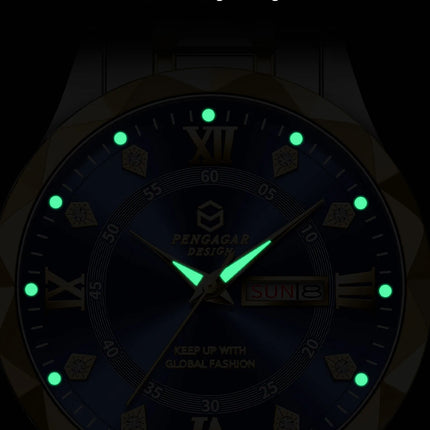 PAAZOMU Luxury Fashion Man Clock Top Business Waterproof Luminous Date Week Men's Watches Quartz Stainless Steel Men Wristwatc
