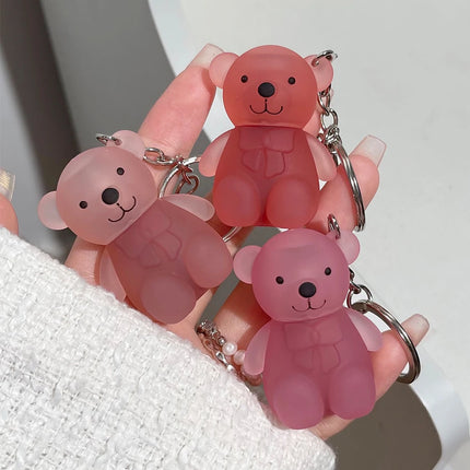 Cute Bear Velvet Lip Mud Keychain Matte Nude Red Lip Gloss Autumn Winter Non-stick Cup Lipstick Waterproof Lasting Lips Makeup