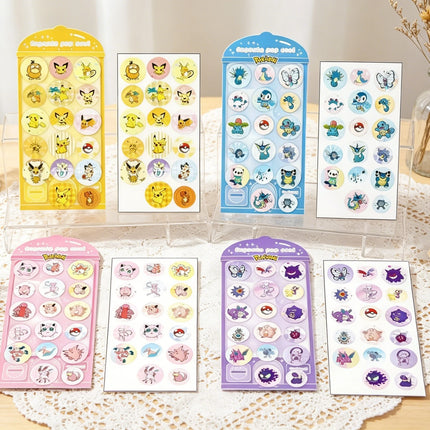 Pokemon  Epoxy 3D Puffy Stickers Cute Pikachu Gengar Squirtle Decals for Scrapbooking Journal Phone Kids Stationery DIY Gifts